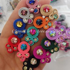 Emma Mini Crystal Soutache Earrings