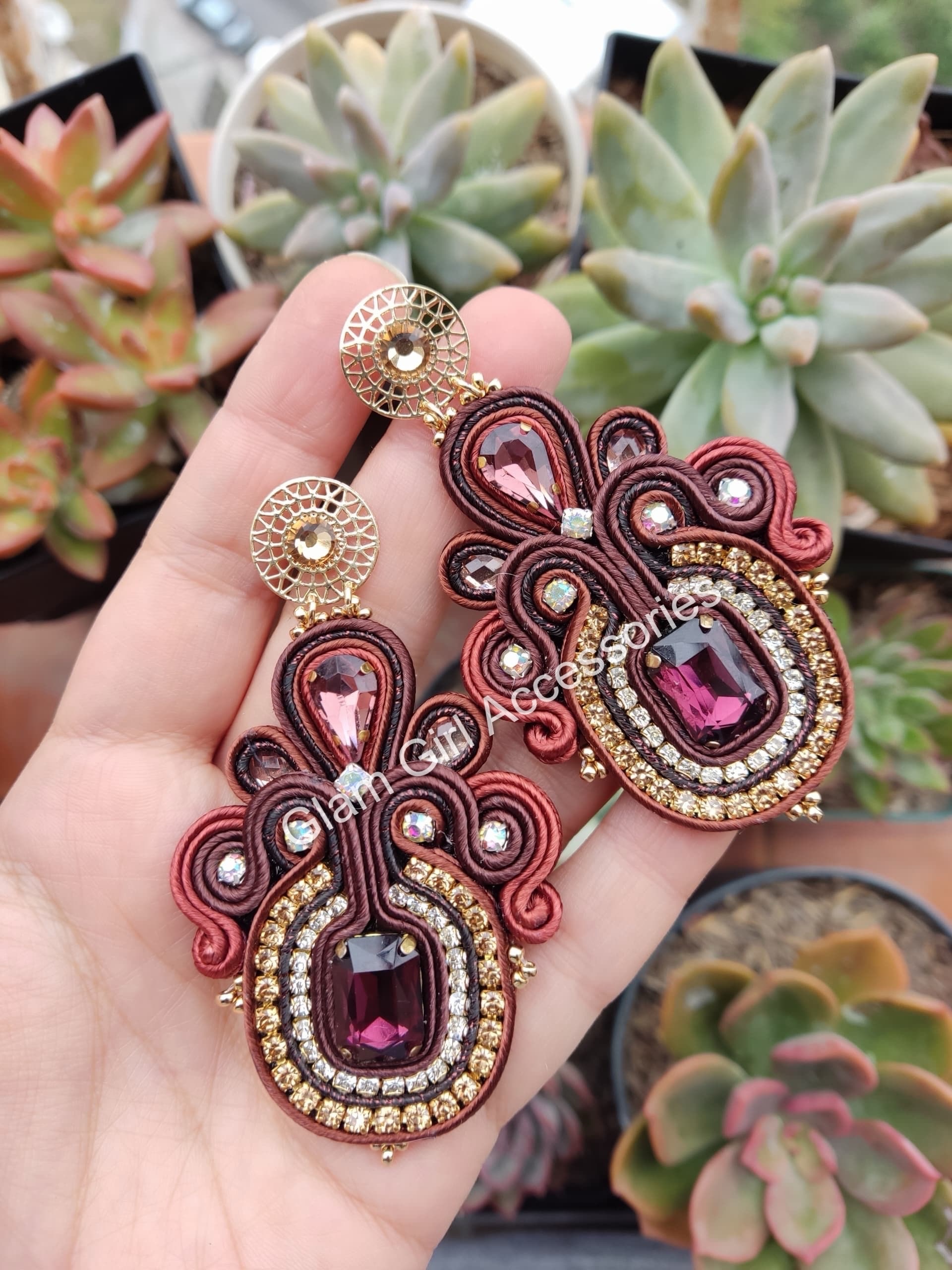 Alana Crystal Soutache Earrings