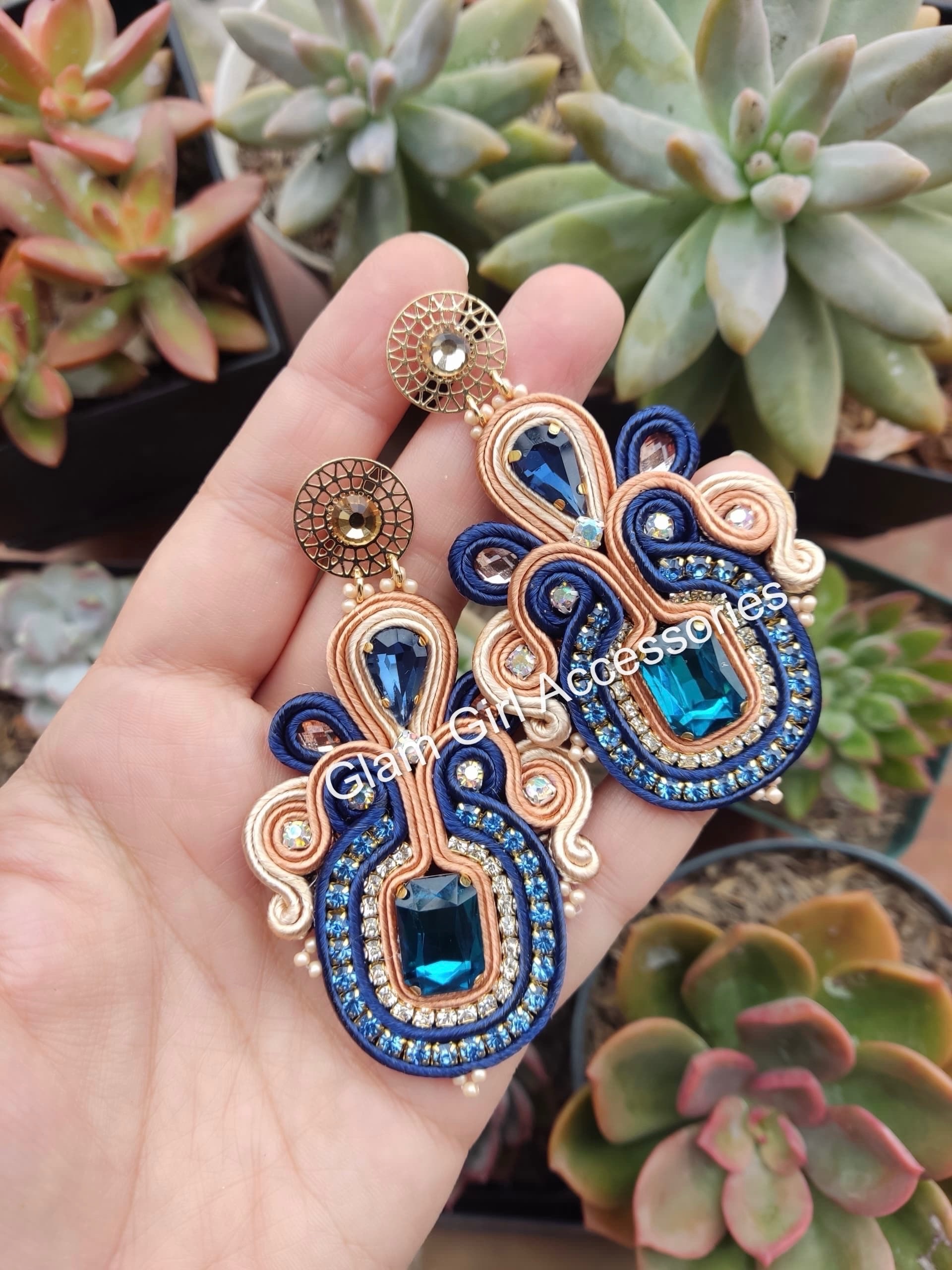 Alana Crystal Soutache Earrings - Image 6