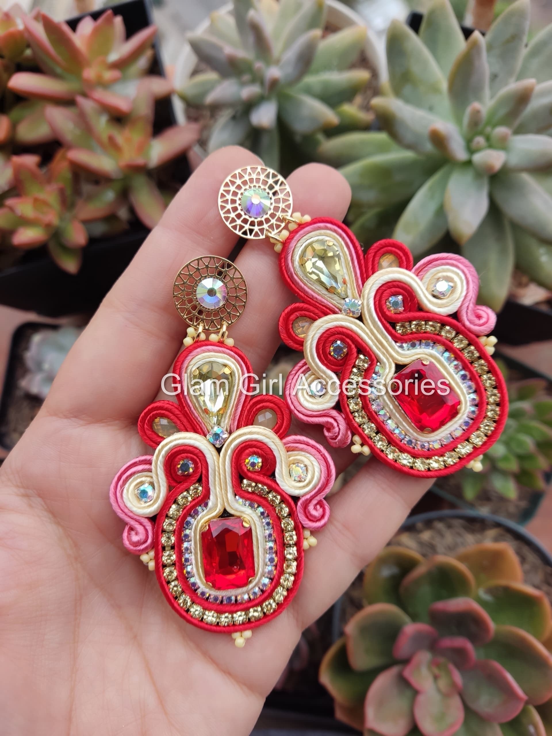 Alana Crystal Soutache Earrings - Image 7