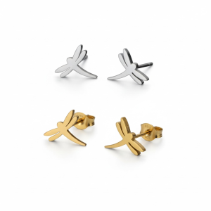 Stainless Steel Dragonfly Stud Earrings💧