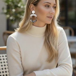 Acrylic Oversize Oval Drop Earrings