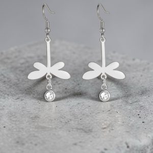 Stainless Steel Dragonfly Dangle Earrings