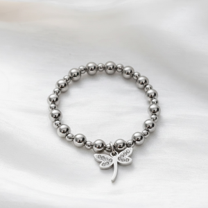 Stainless Steel Dragonfly Beaded Bracelet💧
