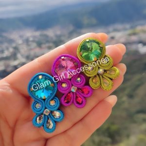 Elizma Crystal Soutache Earrings
