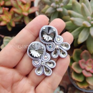 Elizma Crystal Soutache Earrings